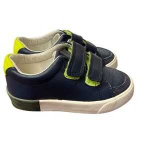Mini Boden Kids Navy and Green Velcro Sneakers-Euro size 24 US size 7.5